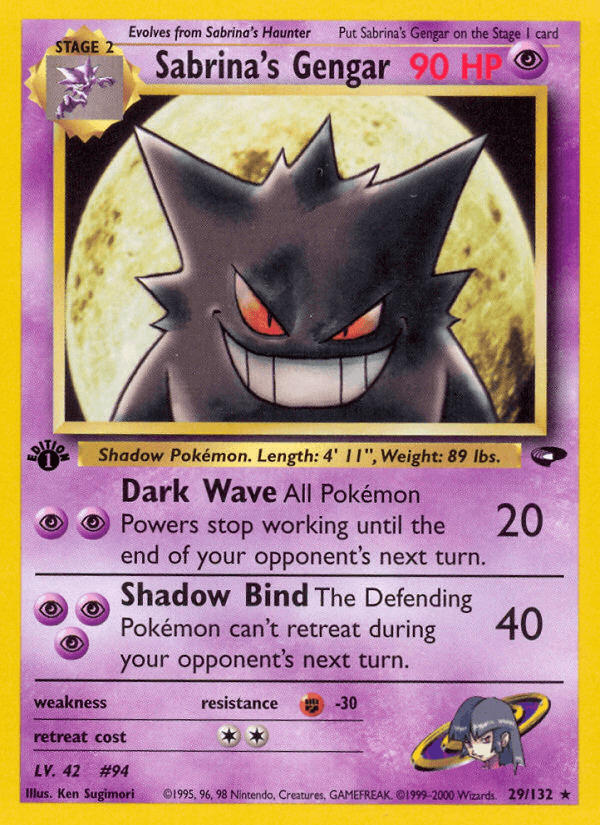 Sabrina's Gengar — Gym Challenge #29/132, PSA 9