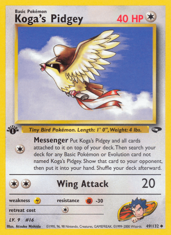 Koga's Pidgey — Gym Challenge #49/132, raw, NM