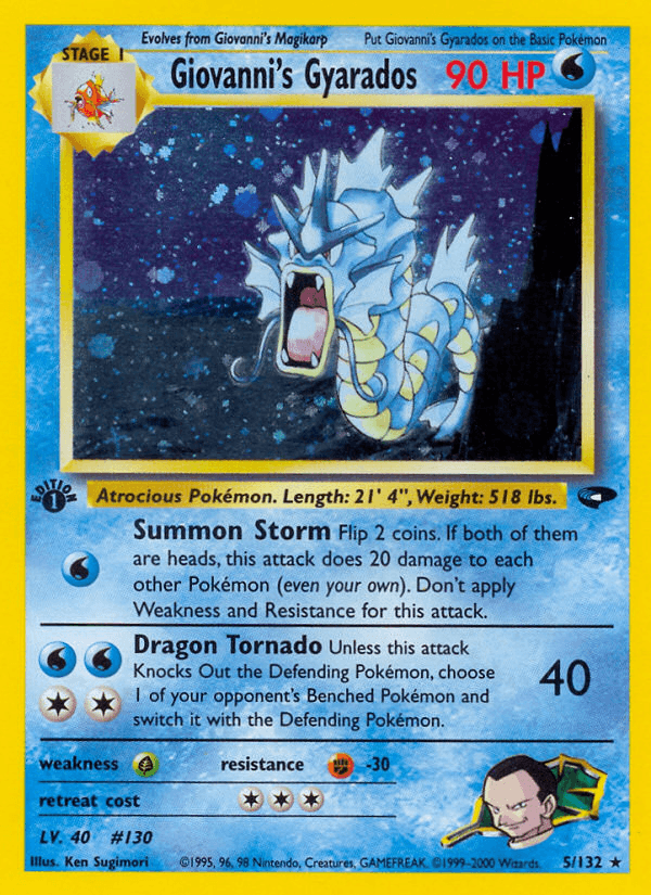 Giovanni's Gyarados — Gym Challenge #5/132, PSA 7