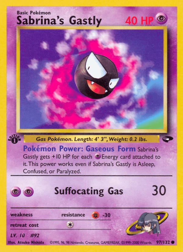 Sabrina's Gastly — Gym Challenge #97/132, PSA 10