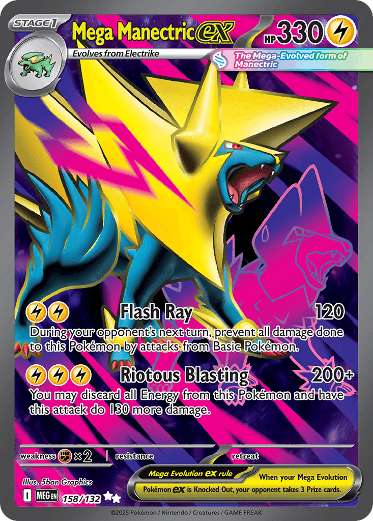 Mega Manectric Ex — Mega Evolution #158/132, CGC 10