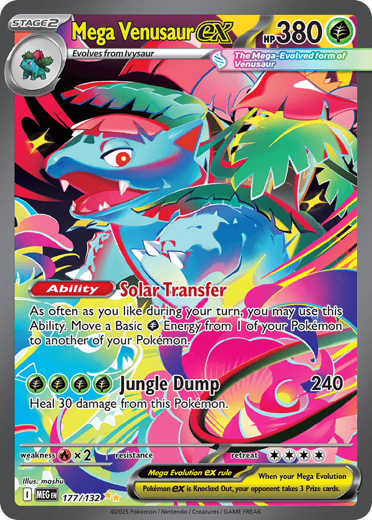 Mega Venusaur Ex — Mega Evolution #177/132, raw, NM