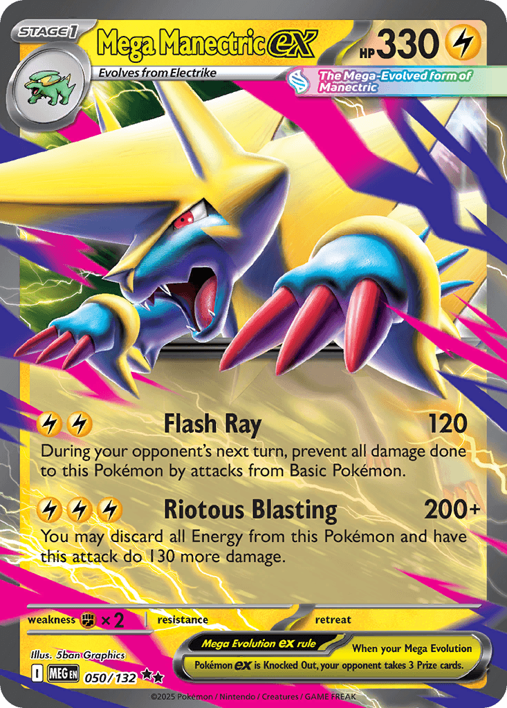 Mega Manectric Ex — Mega Evolution #50/132, PSA 10