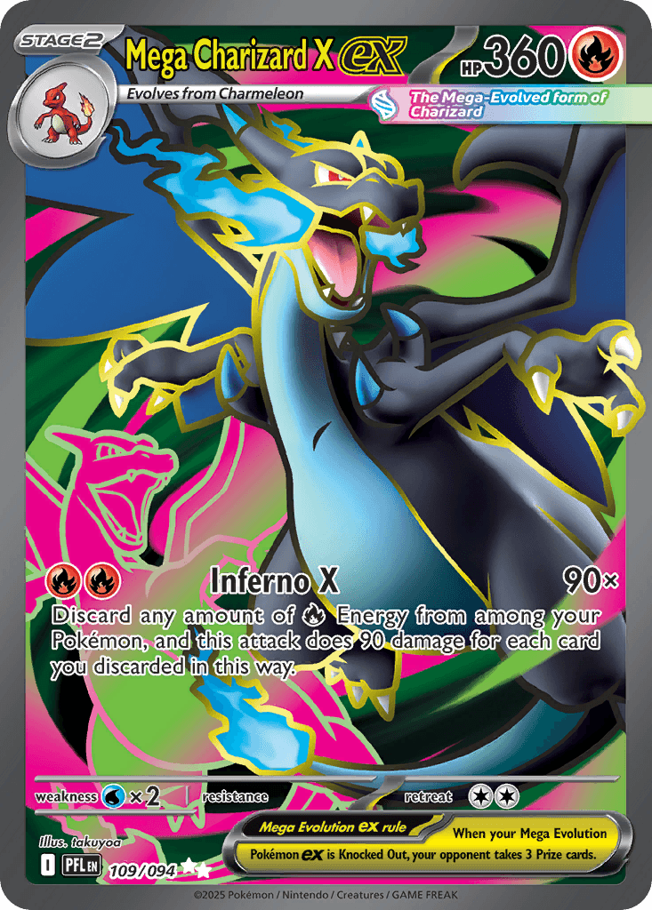Mega Charizard X ex — Phantasmal Flames #109/94, raw, NM