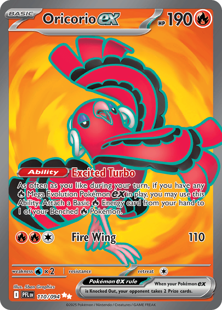 Oricorio ex — Phantasmal Flames #110/94, PSA 10
