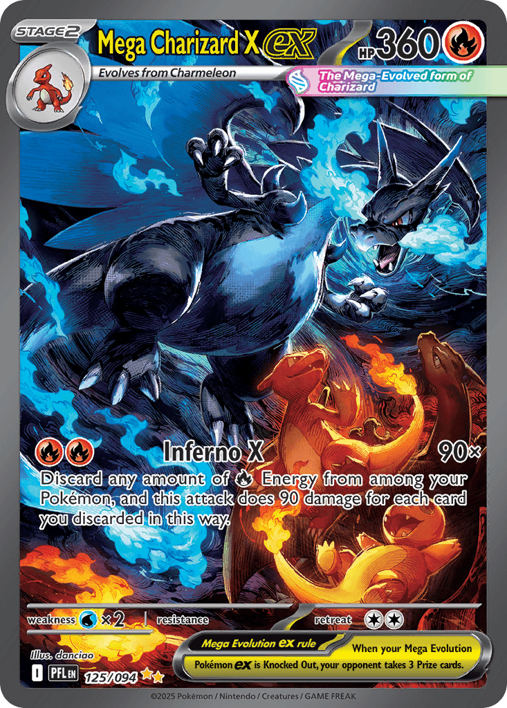 Mega Charizard X ex — Phantasmal Flames #125/94, PSA 9
