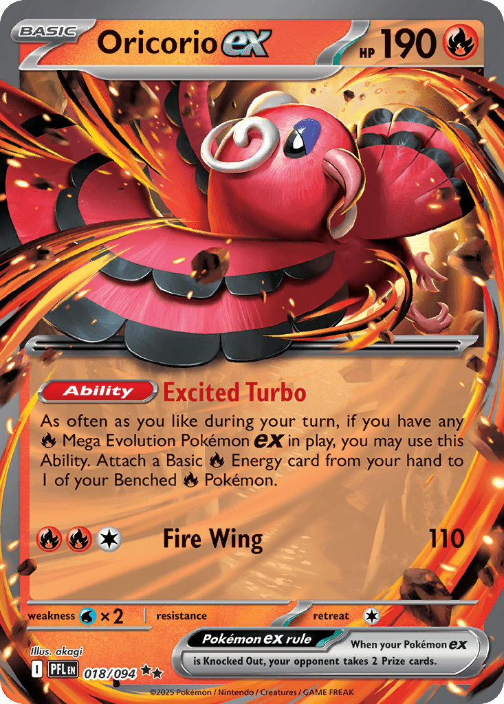 Oricorio ex — Phantasmal Flames #18/94, PSA 10