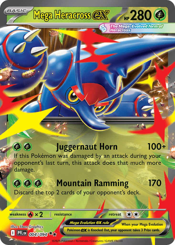 Mega Heracross ex — Phantasmal Flames #4/94, PSA 9
