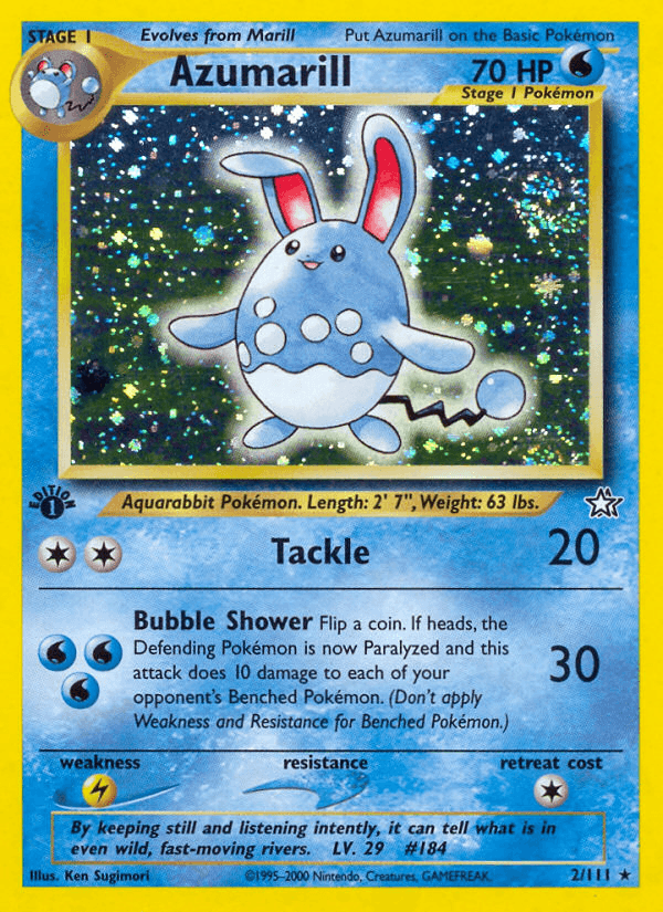 Azumarill — Neo Genesis #2/111, raw, NM