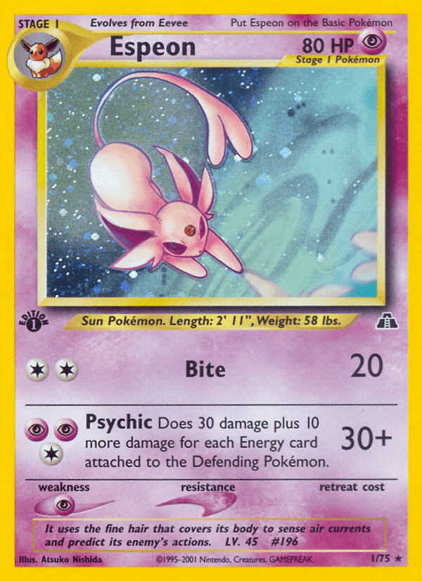 Espeon — Neo Discovery #1/75, PSA 8
