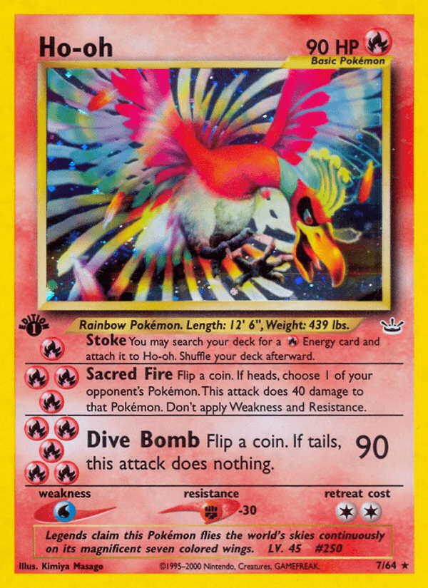 Ho-oh — Neo Revelation #7/64, PSA 7