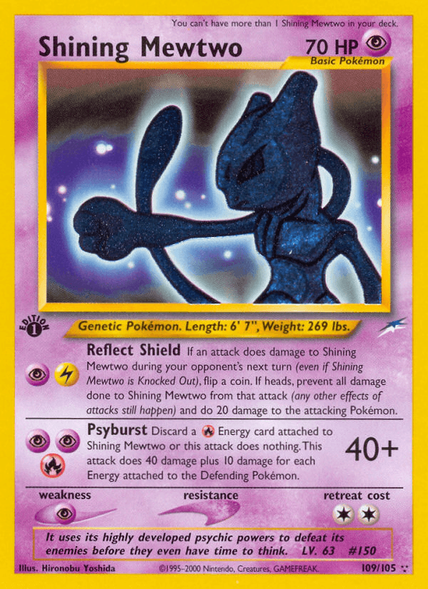 Shining Mewtwo — Neo Destiny #109/105, CGC 10