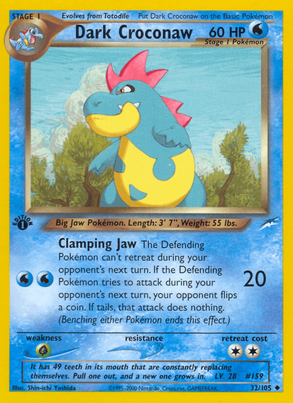 Dark Croconaw — Neo Destiny #32/105, raw, NM