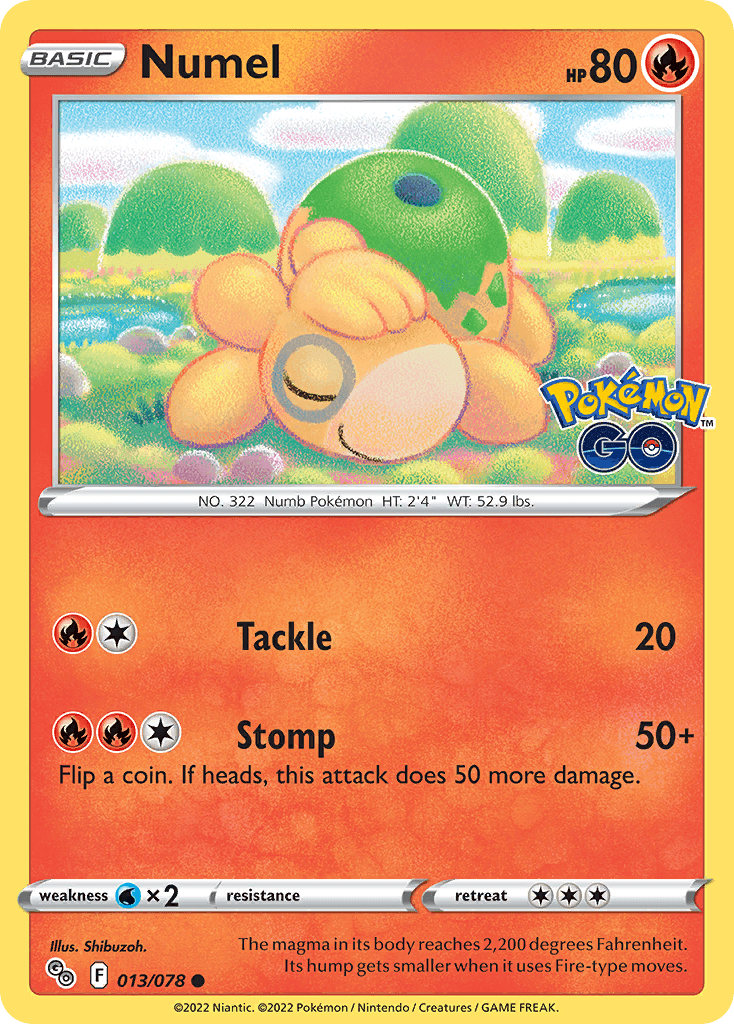 Numel — Pokémon GO #13/78, PSA 9