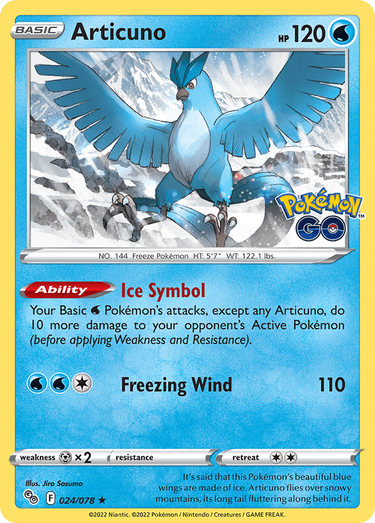Articuno — Pokémon GO #24/78, PSA 9
