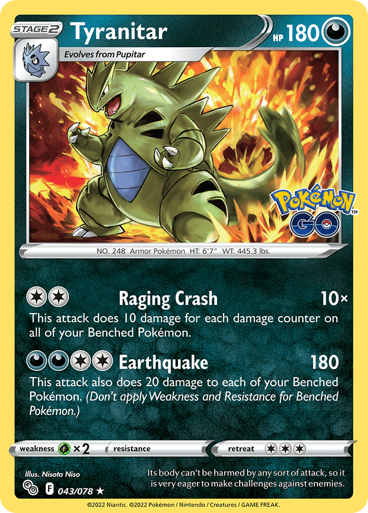 Tyranitar — Pokémon GO #43/78, raw, NM