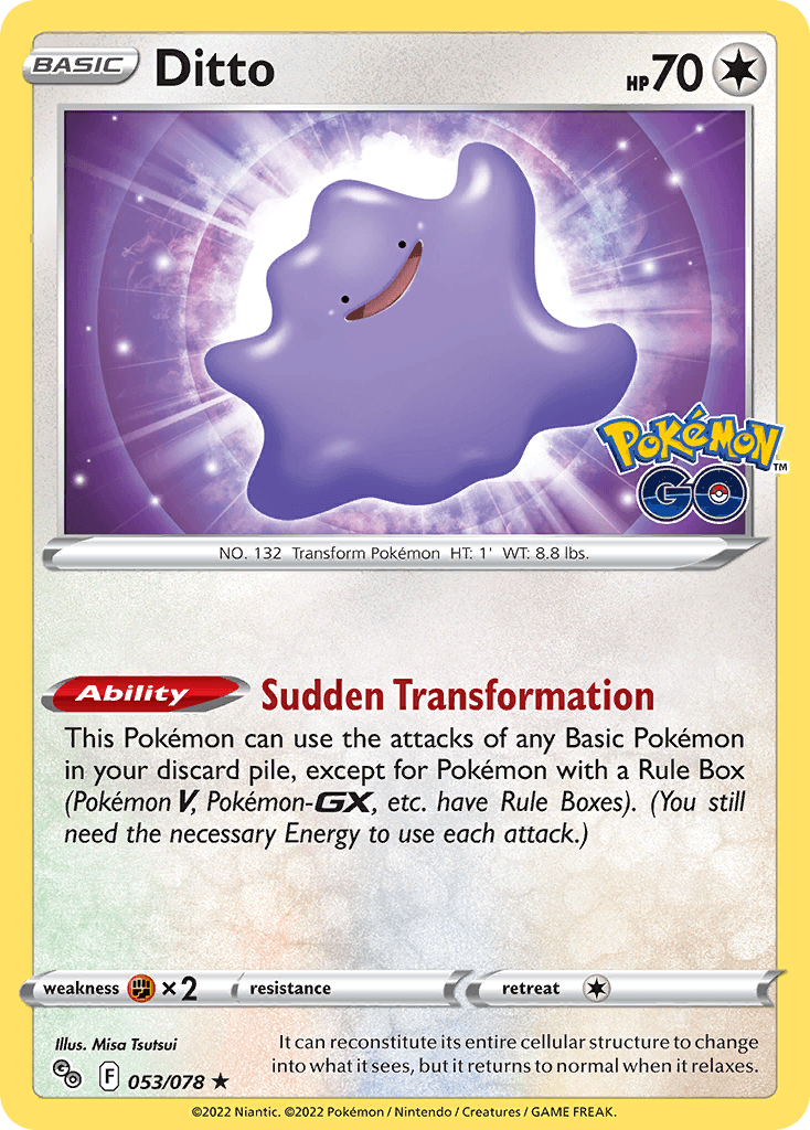 Ditto — Pokémon GO #53/78, PSA 9