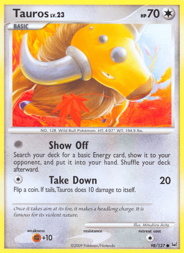 Tauros — Platinum #98/127, raw, NM