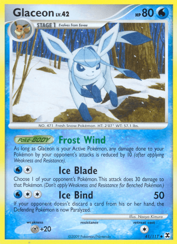Glaceon — Rising Rivals #41/111, raw, NM