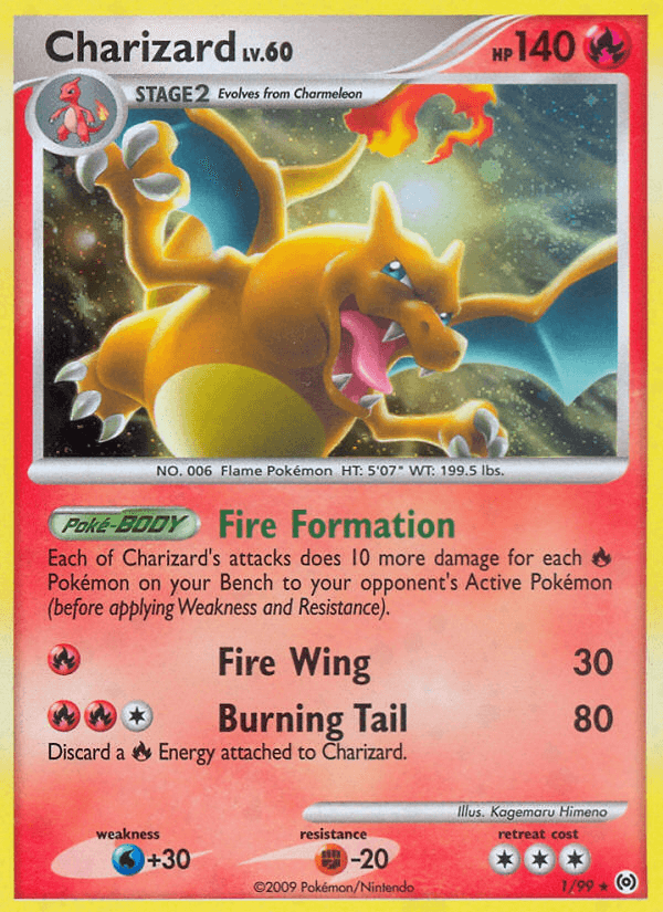 Charizard — Arceus #1/99, raw, NM