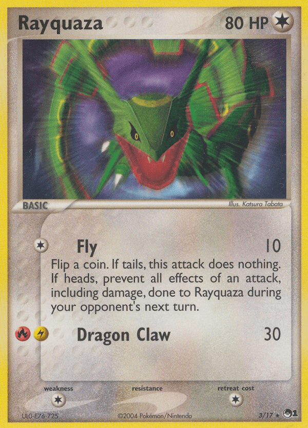 Rayquaza — POP Series 1 #3/17, raw, NM