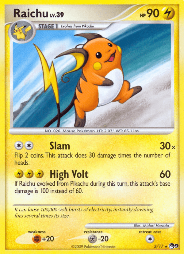 Raichu — POP Series 9 #3/17, raw, NM