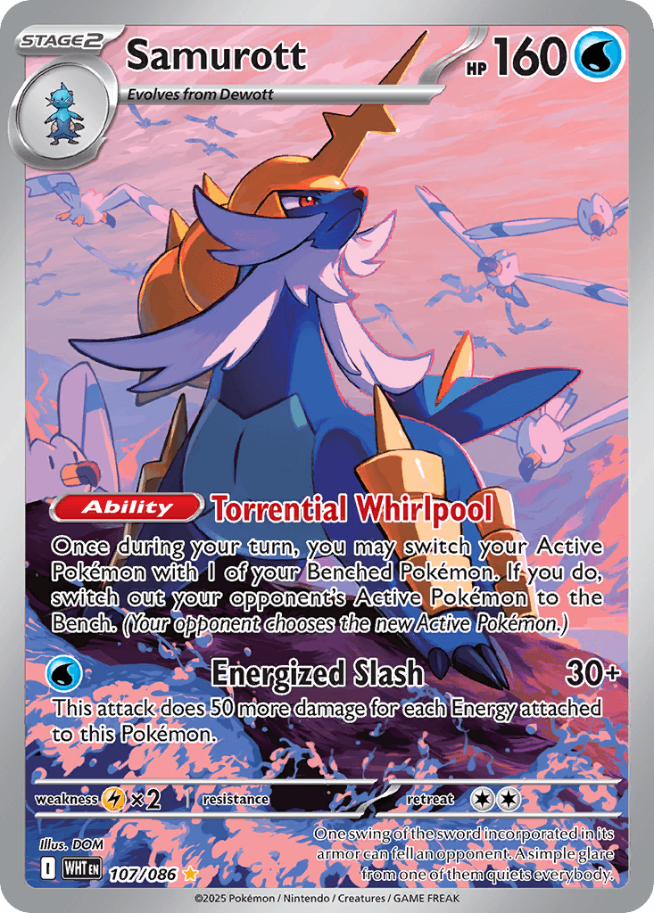 Samurott — White Flare #107/86, PSA 9