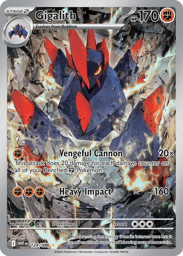 Gigalith — White Flare #129/86, raw, NM