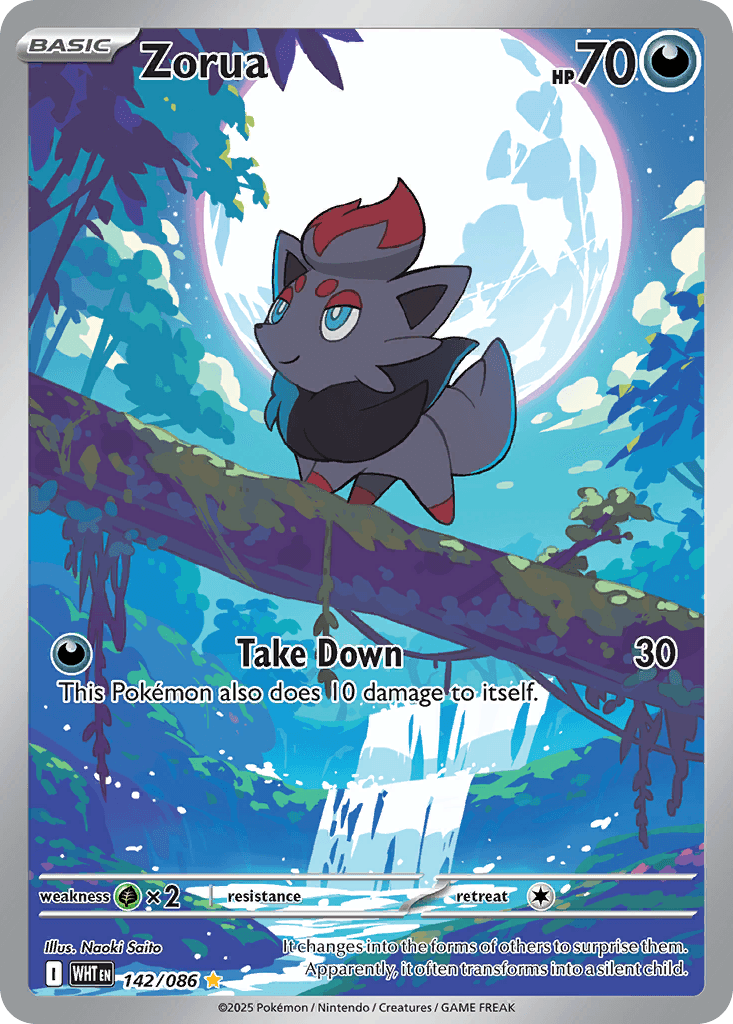 Zorua — White Flare #142/86, PSA 10