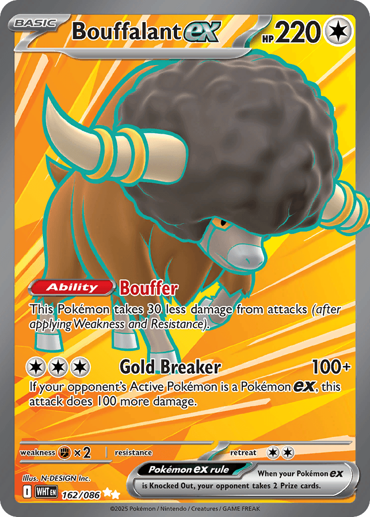 Bouffalant ex — White Flare #162/86, raw, NM