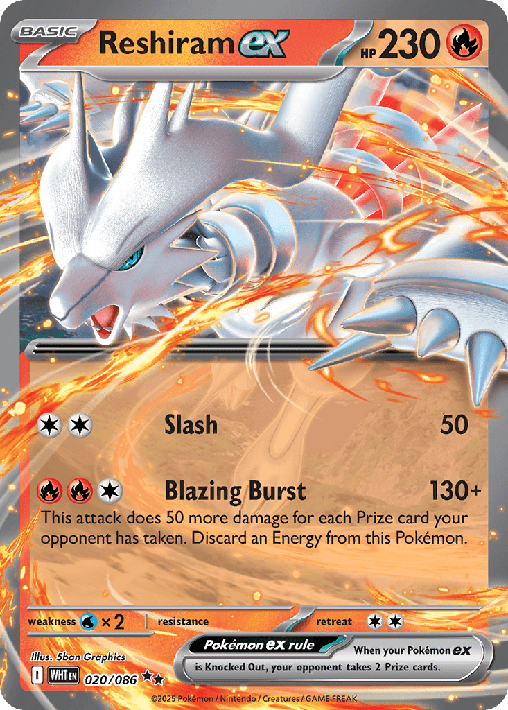 Reshiram ex — White Flare #20/86, PSA 9