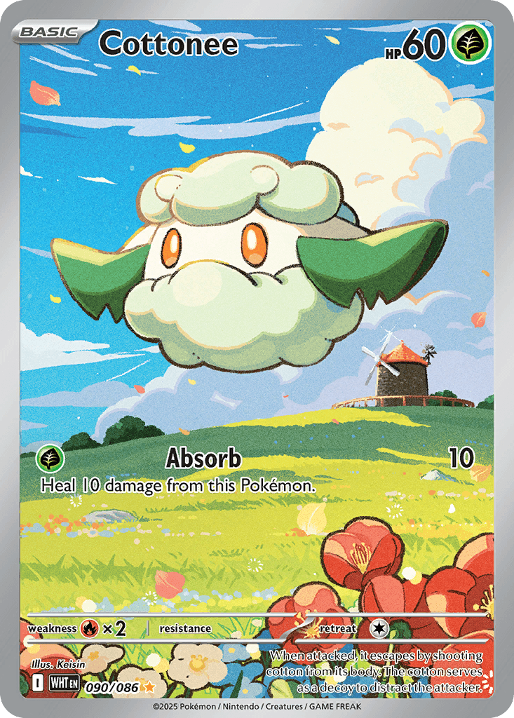 Cottonee — White Flare #90/86, PSA 9