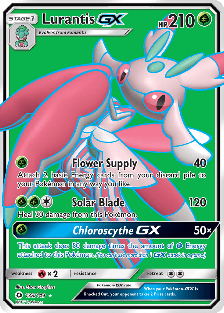 Lurantis GX — Sun & Moon #138/149, raw, NM