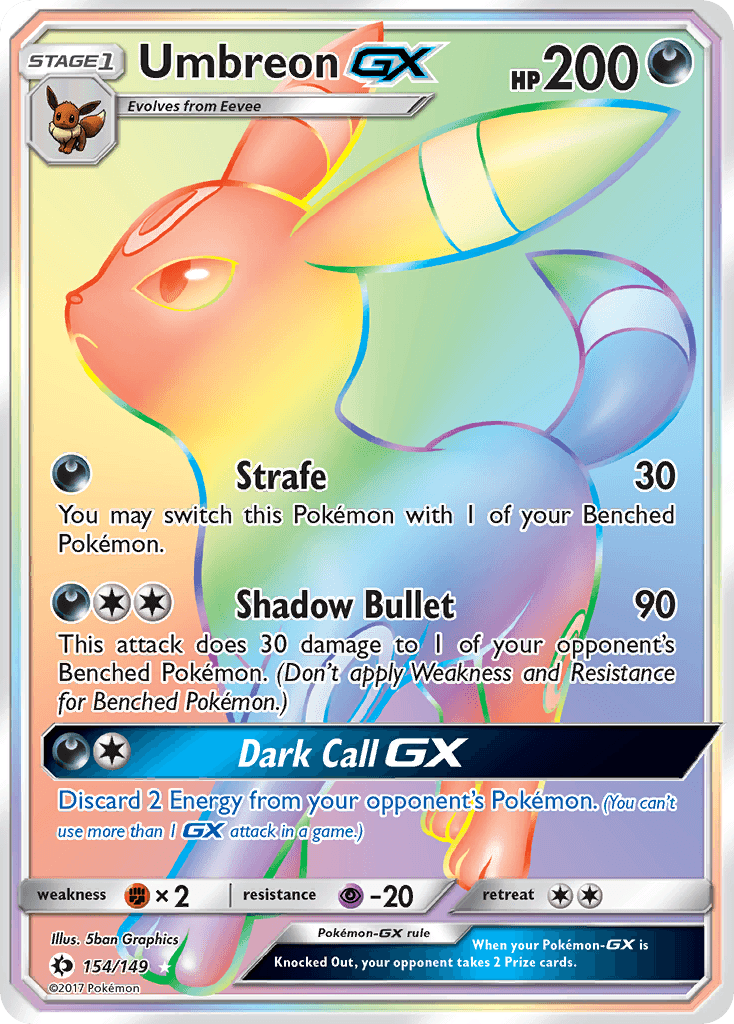 Umbreon GX — Sun & Moon #154/149, PSA 10