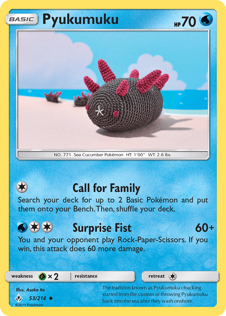 Pyukumuku — Unbroken Bonds #53/214, raw, NM