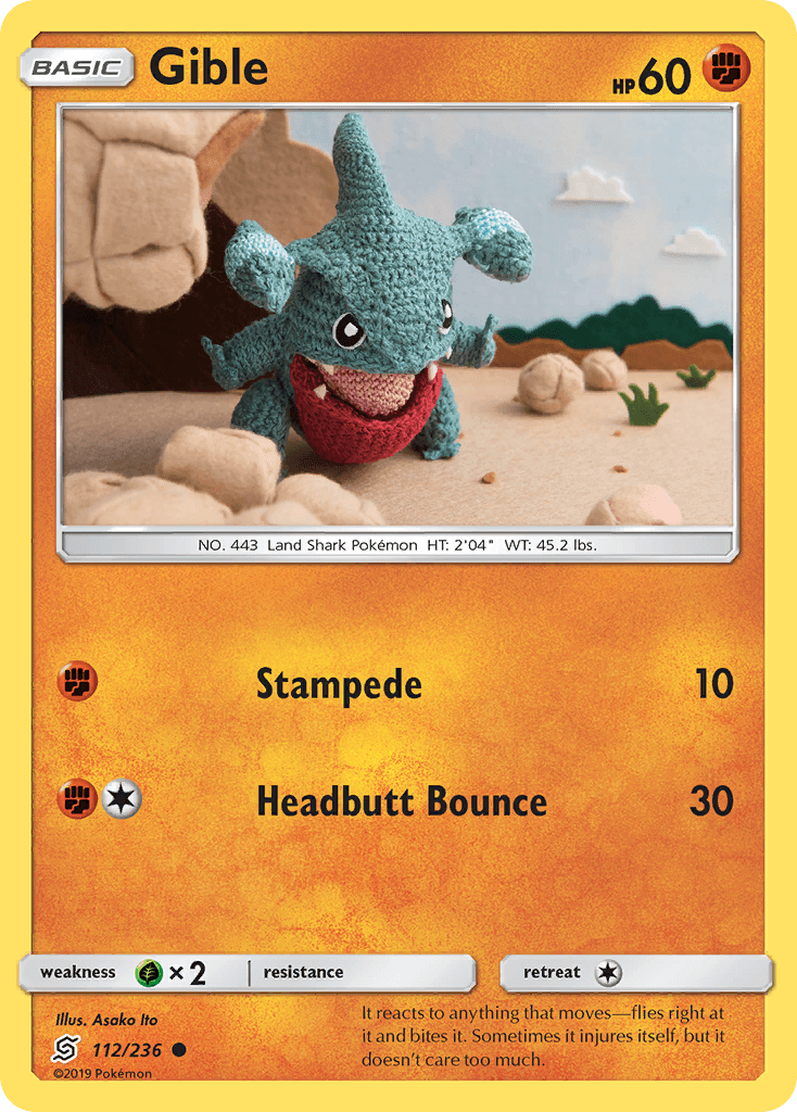 Gible — Unified Minds #112/236, raw, NM