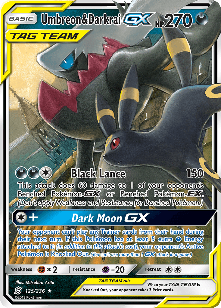 Umbreon & Darkrai GX — Unified Minds #125/236, PSA 10