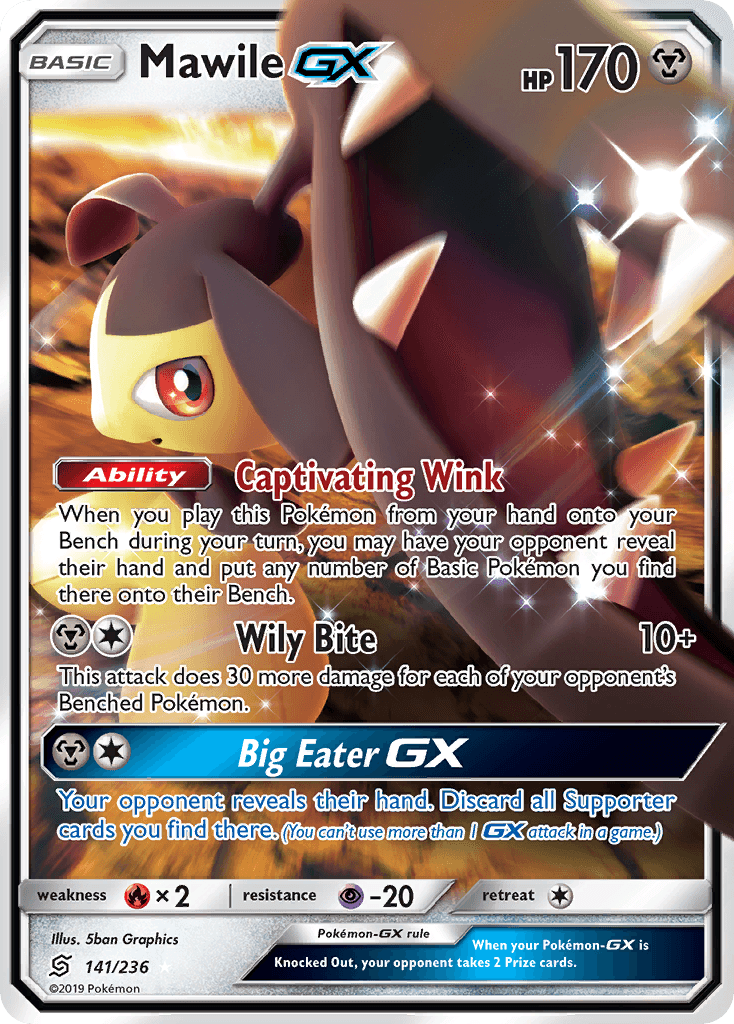 Mawile GX — Unified Minds #141/236, raw, NM