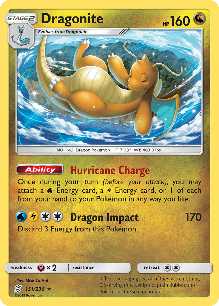 Dragonite — Unified Minds #151/236, raw, NM