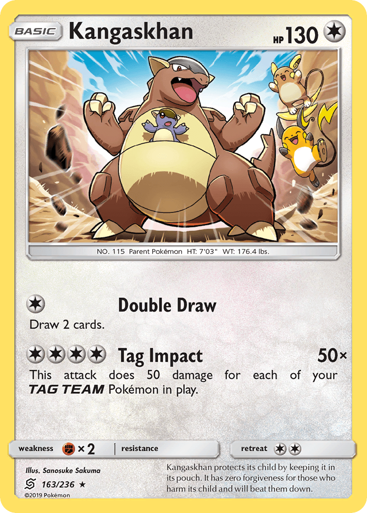 Kangaskhan — Unified Minds #163/236, raw, NM