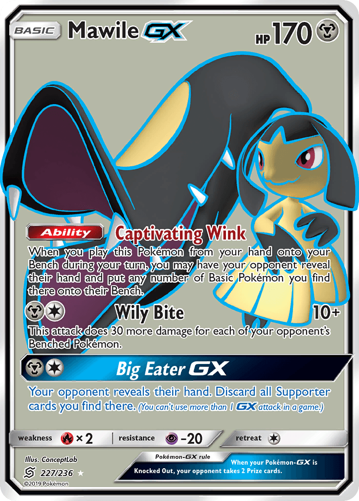 Mawile GX — Unified Minds #227/236, raw, NM