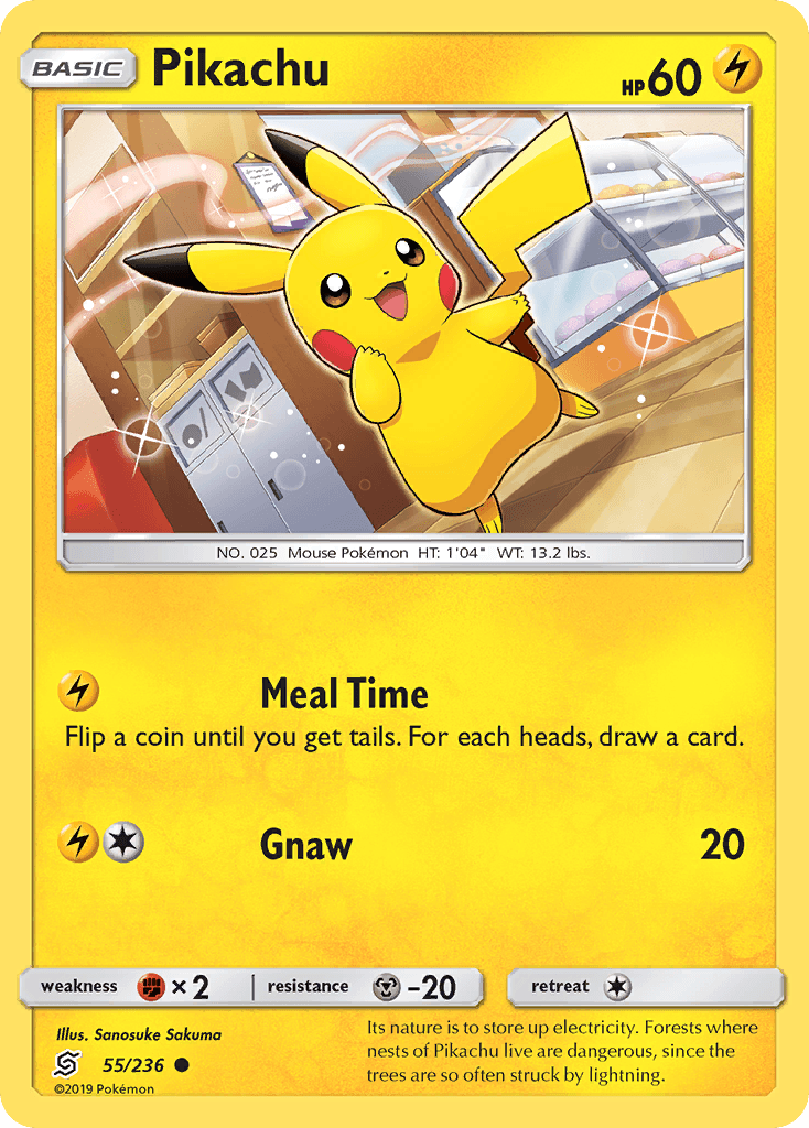 Pikachu — Unified Minds #55/236, raw, NM