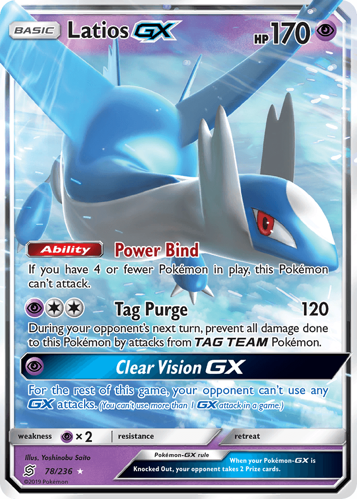 Latios GX — Unified Minds #78/236, raw, NM