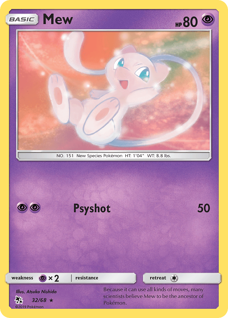 Mew — Hidden Fates #32/68, raw, NM