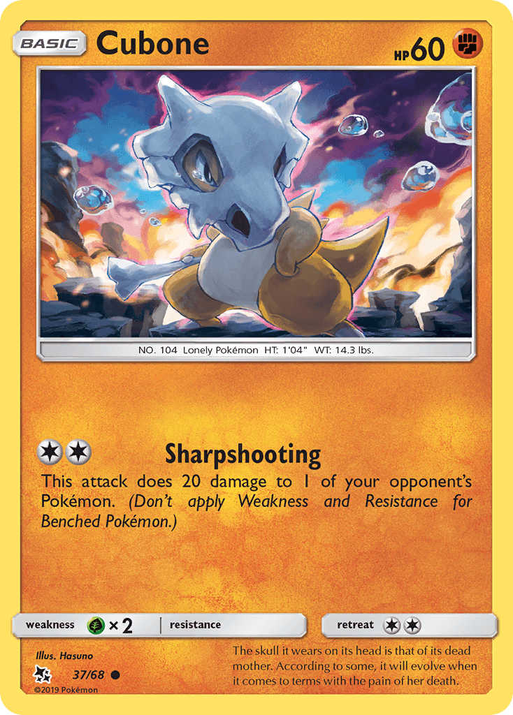 Cubone — Hidden Fates #37/68, PSA 9