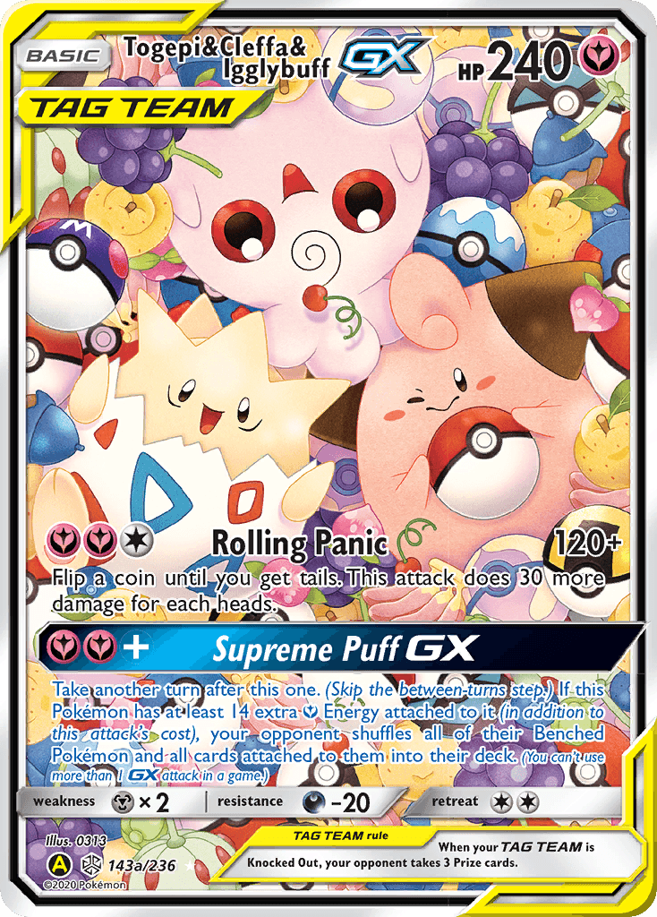 Togepi & Cleffa & Igglybuff GX — Cosmic Eclipse #143a, PSA 10