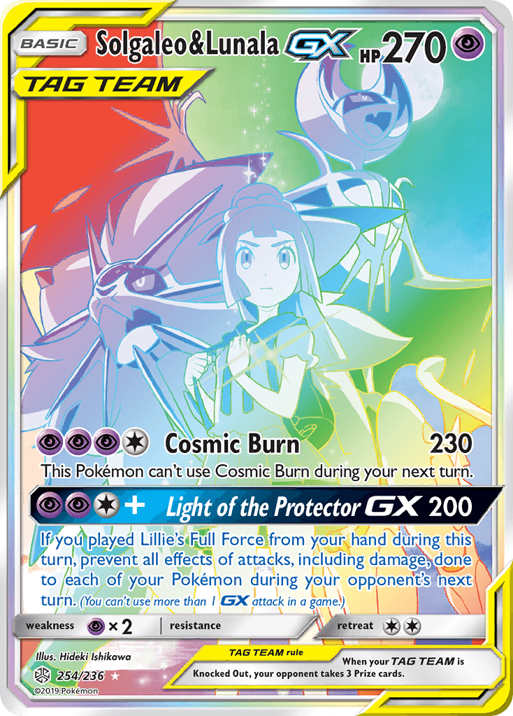 Solgaleo & Lunala GX — Cosmic Eclipse #254/236, PSA 9