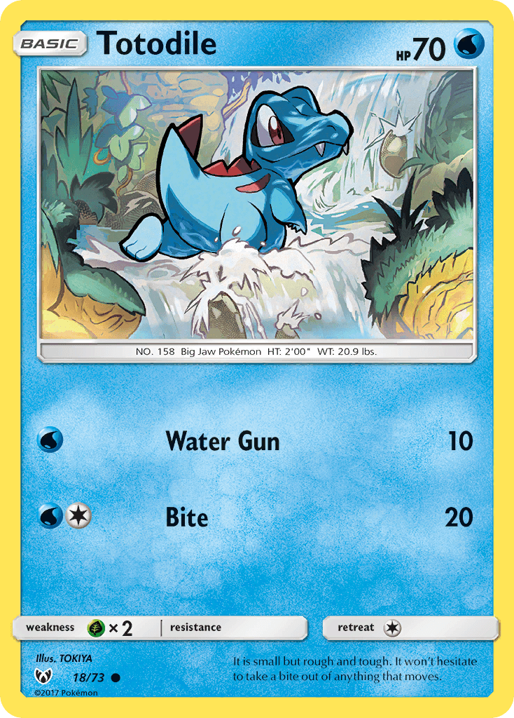 Totodile — Shining Legends #18/73, raw, NM