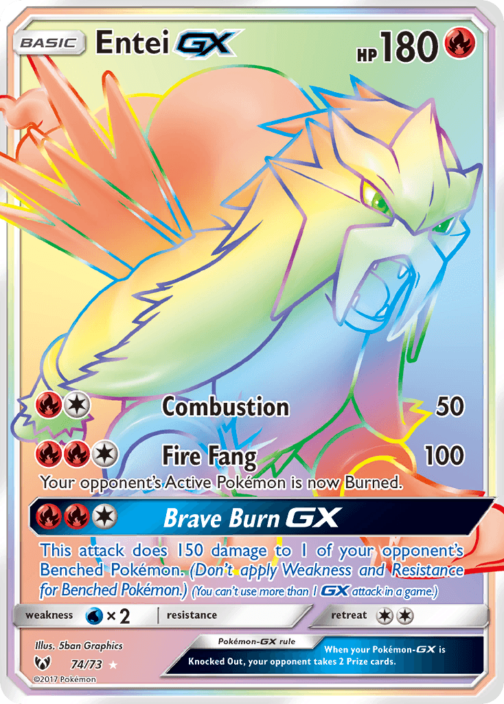 Entei GX — Shining Legends #74/73, PSA 10