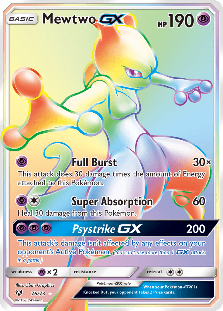 Mewtwo GX — Shining Legends #76/73, PSA 10